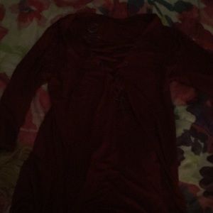 Dark red blouse shirt.